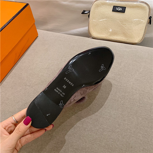 hermes sheepskin mink loafers