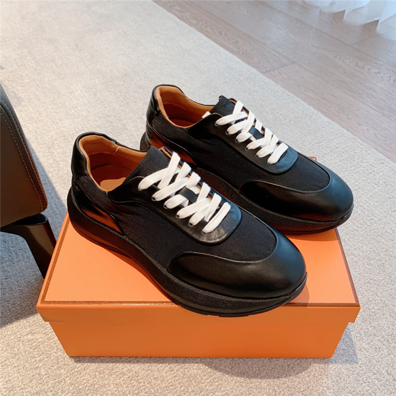 Hermès classic look-alike British retro white shoes