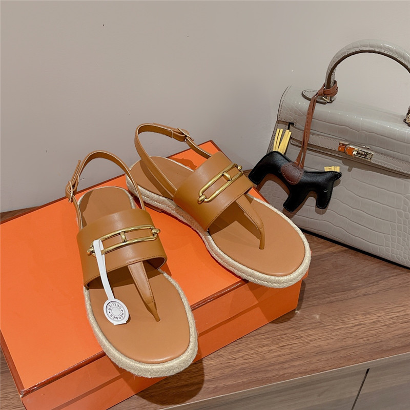 hermes knitted flat sandals
