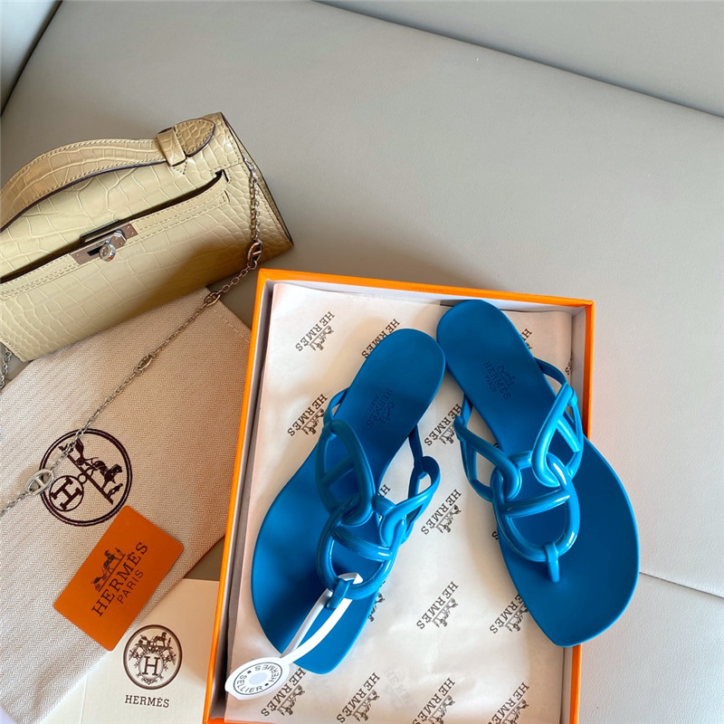 Hermès new pig nose chain flip flops