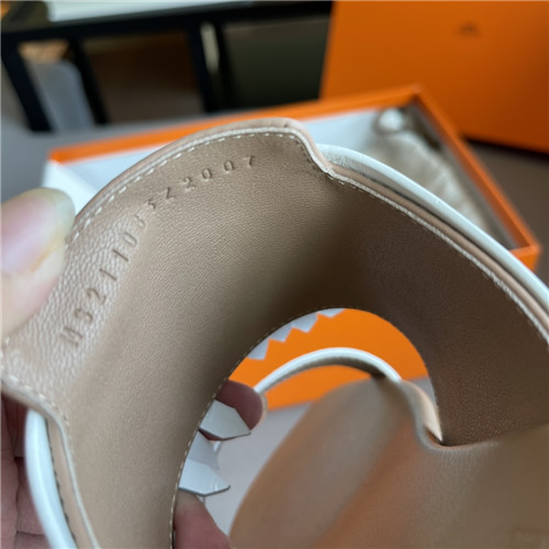 hermes H flat slippers