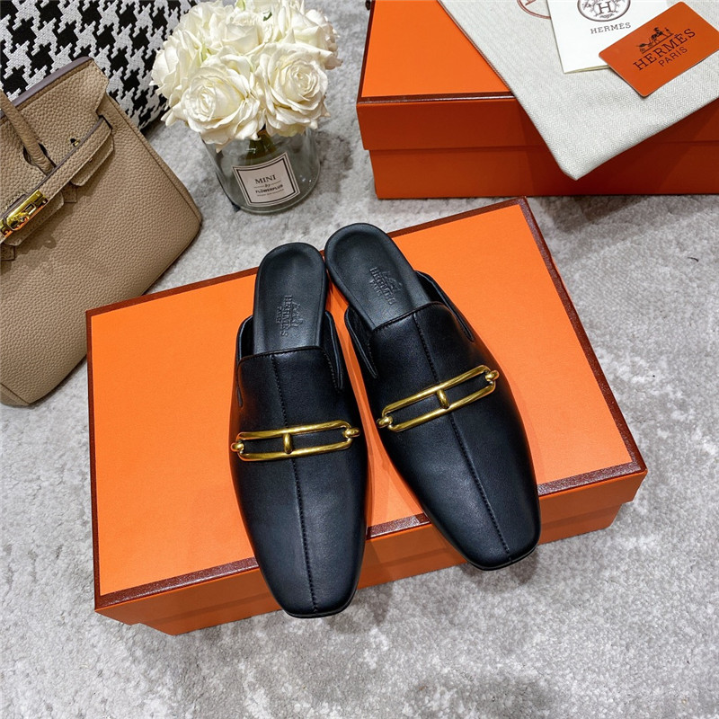 hermes muller flat slippers
