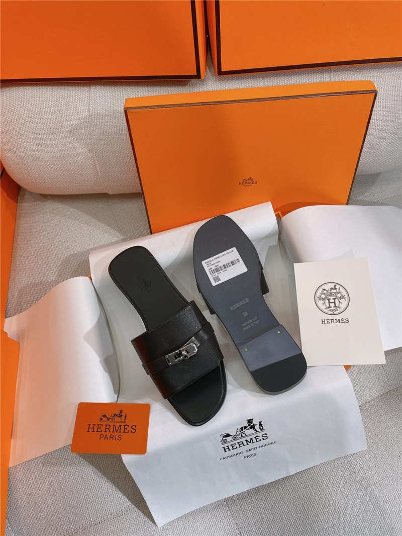 Hermès new Giulia flat kelly buckle slippers