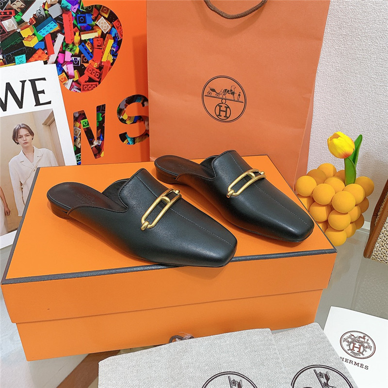 hermes flat slippers