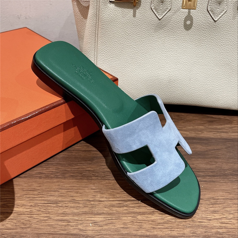 hermes H buckle slippers