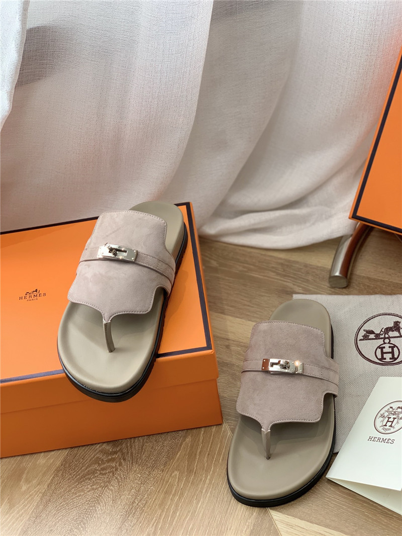 hermes Kelly buckle flip flops