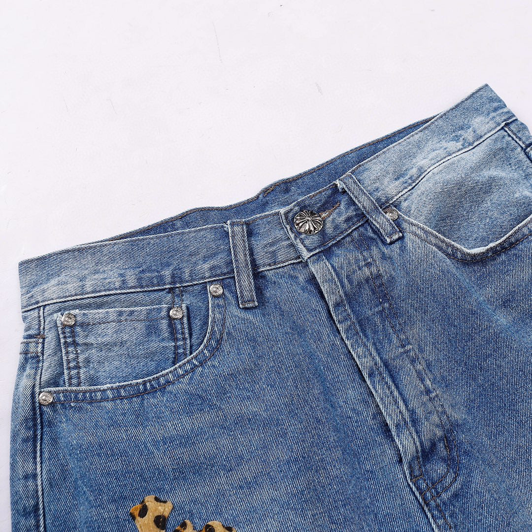 Chrome Hearts Replica Cheetah Cross Denim