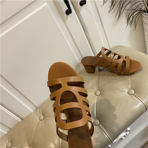 Hermes Birkin Replica block heel sandals