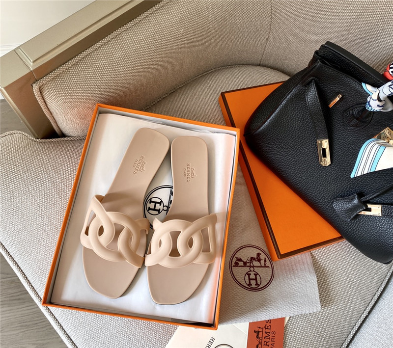 Hermès new classic pig nose chain slippers