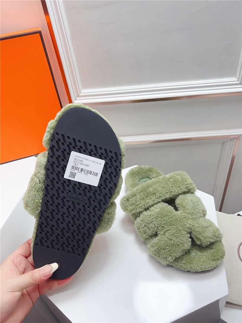 Hermès second uncle shoe hair slippers