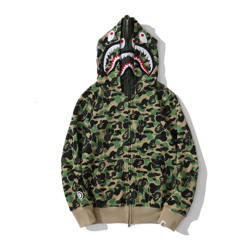 Bape Shark Hoodie Full Zipper Double Hooded Sweatshirt