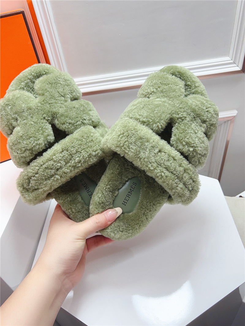 Hermès second uncle shoe hair slippers