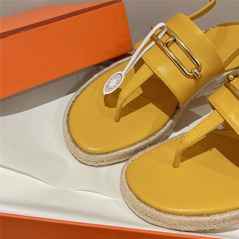 hermes knitted flat sandals