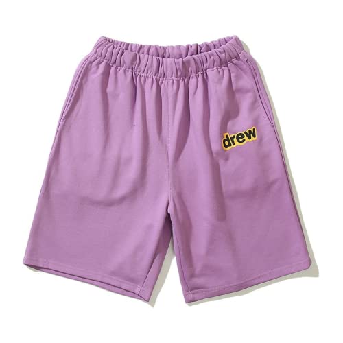 Drew Cotton Shorts Letters Purple #2559