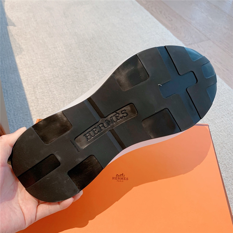 Hermès classic look-alike British retro white shoes