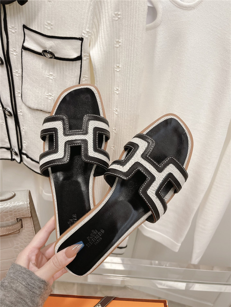 hermes flat sandals slippers