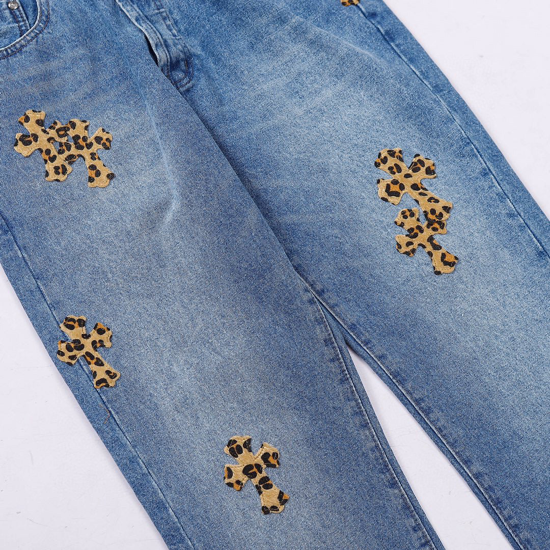 Chrome Hearts Replica Cheetah Cross Denim