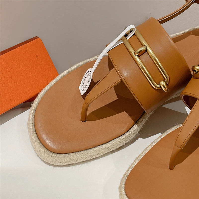 hermes knitted flat sandals