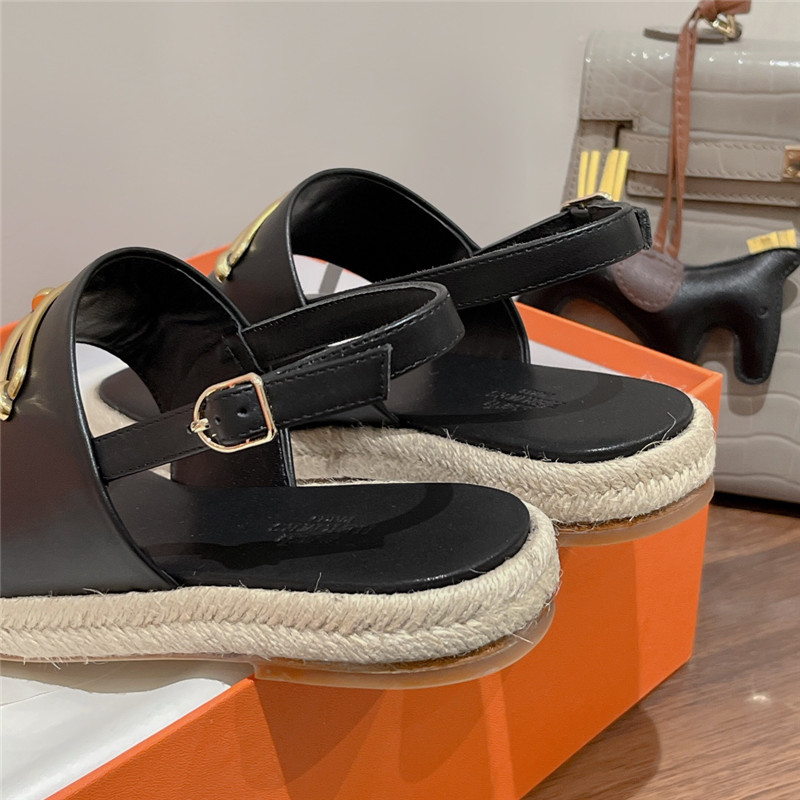 hermes knitted flat sandals