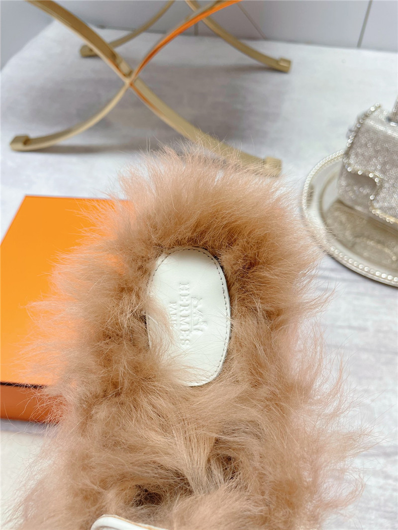 hermes classic wool slippers