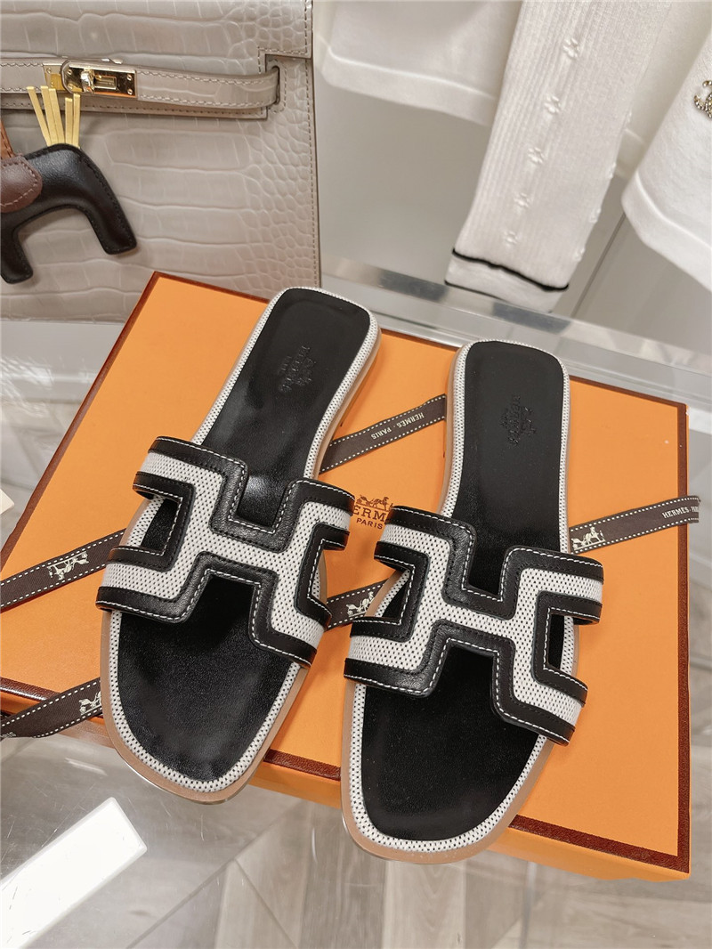 hermes flat sandals slippers