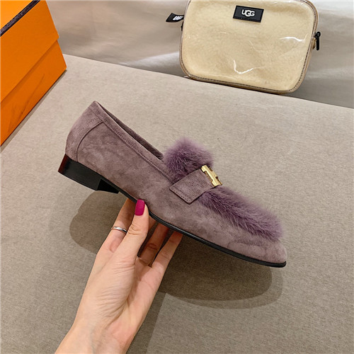 hermes sheepskin mink loafers