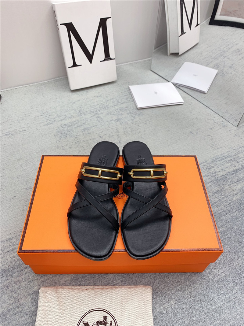 hermes flat slippers
