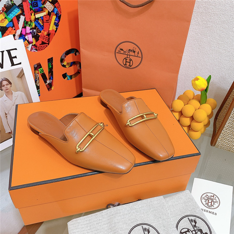 hermes flat slippers