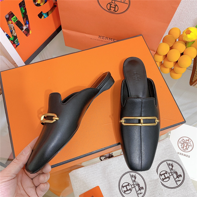 hermes flat slippers