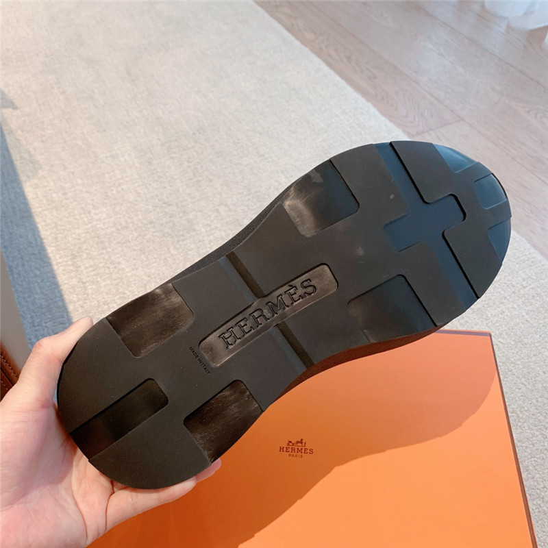 Hermès classic look-alike British retro white shoes
