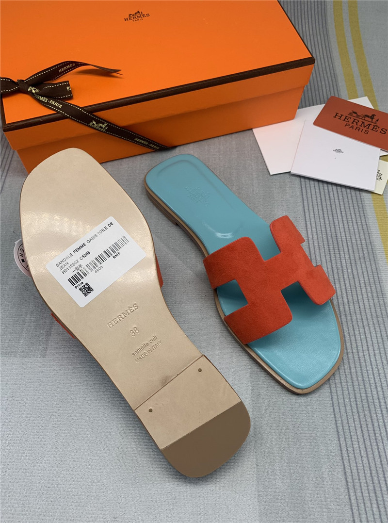 hermes flat H slippers womens
