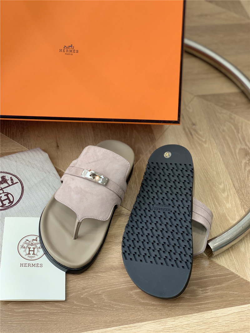 hermes Kelly buckle flip flops