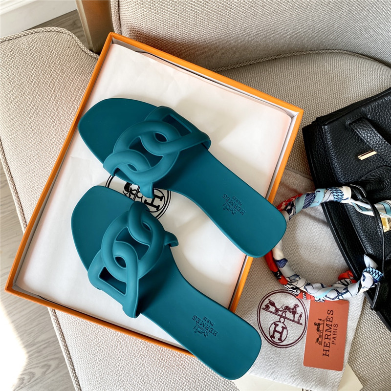 Hermès new classic pig nose chain slippers