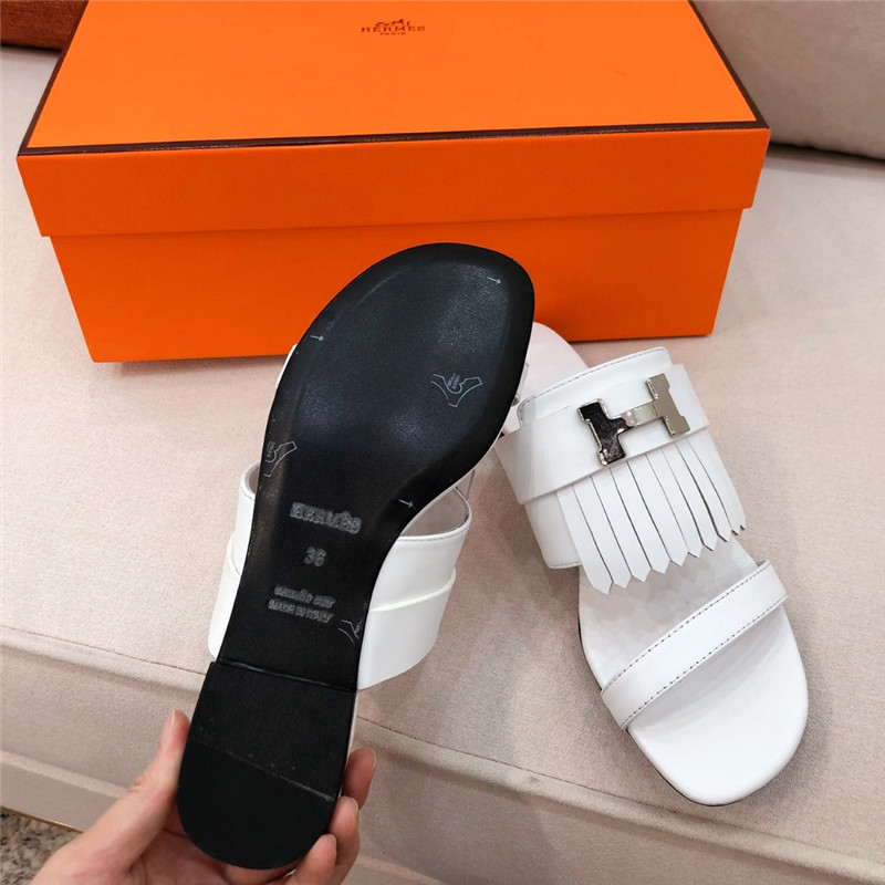 hermes H flat slipper sandals
