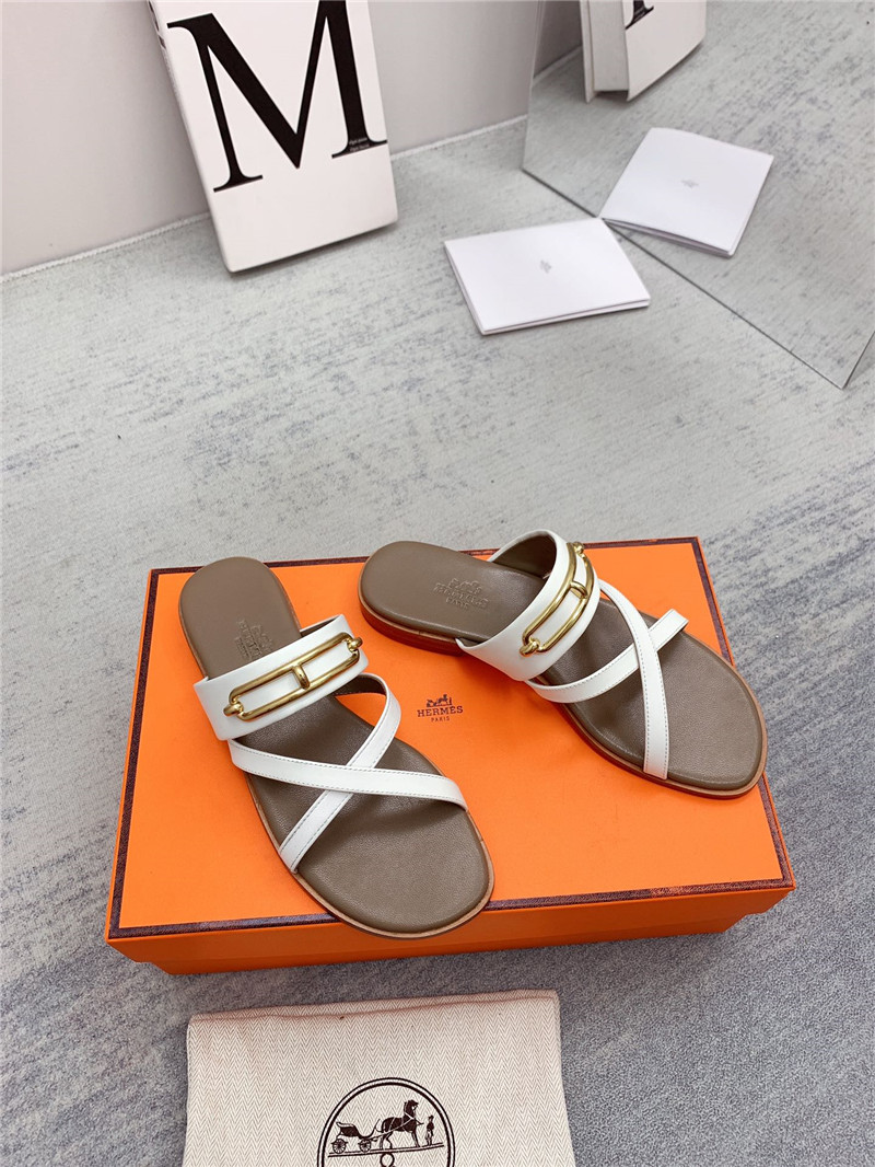 hermes flat slippers