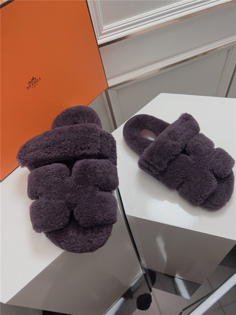 Hermès second uncle shoe hair slippers
