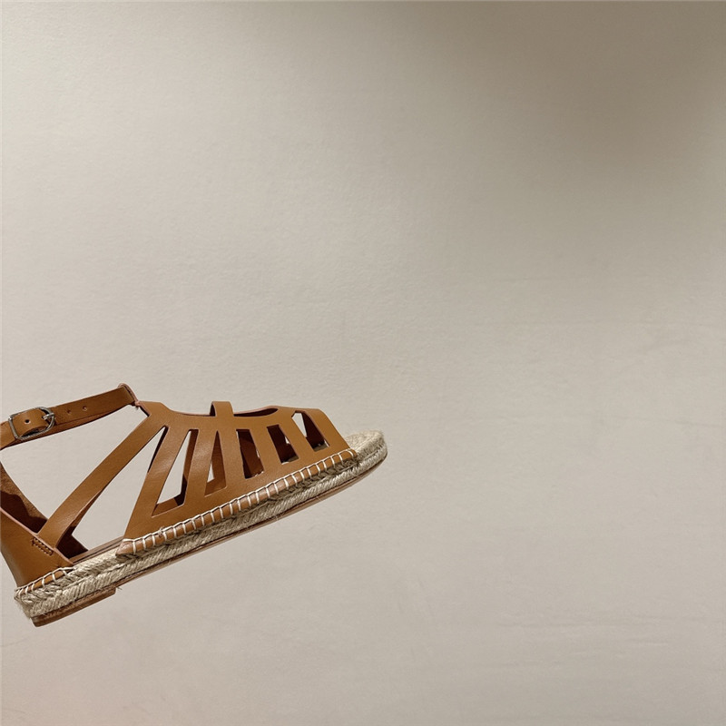 Hermès cutout pig nose espadrille sandals