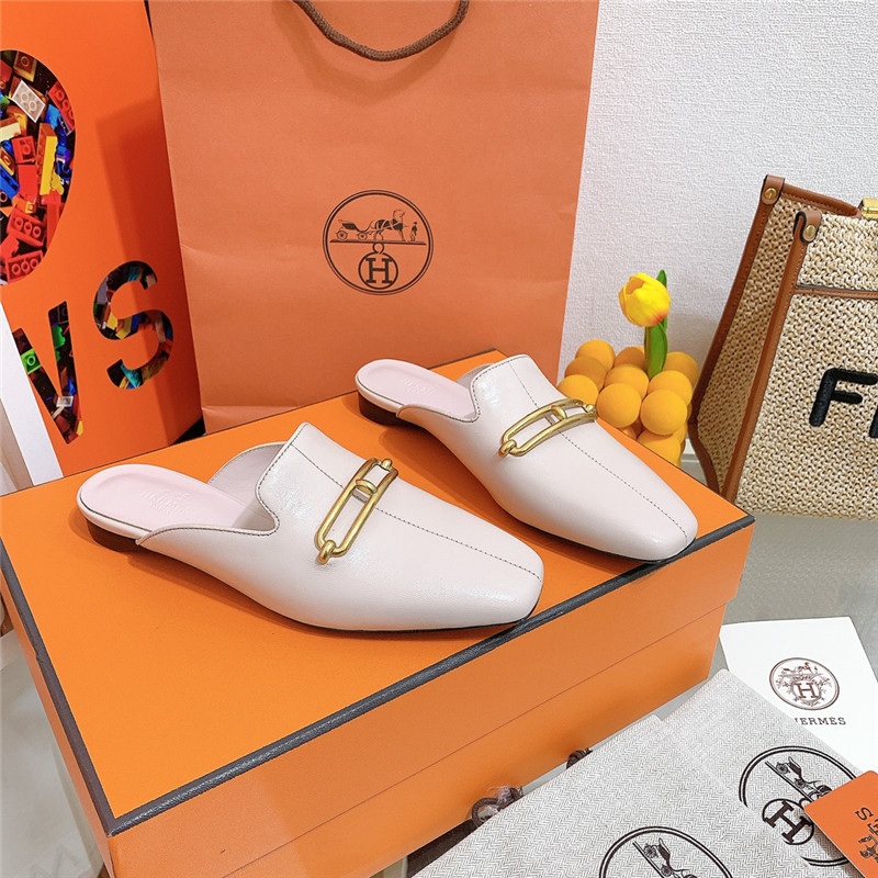 hermes flat slippers
