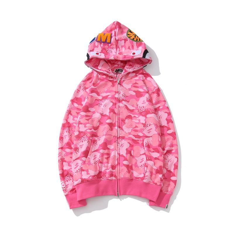 BAPE Fire Camo Shark Full Zip Hoodie