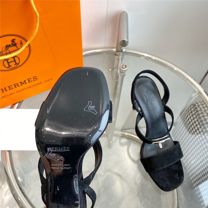 Hermès Glamor Kelly buckle high-heeled sandals