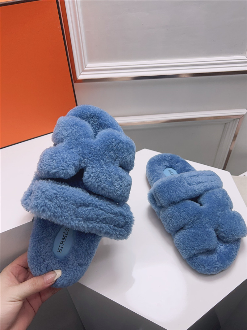 Hermès second uncle shoe hair slippers