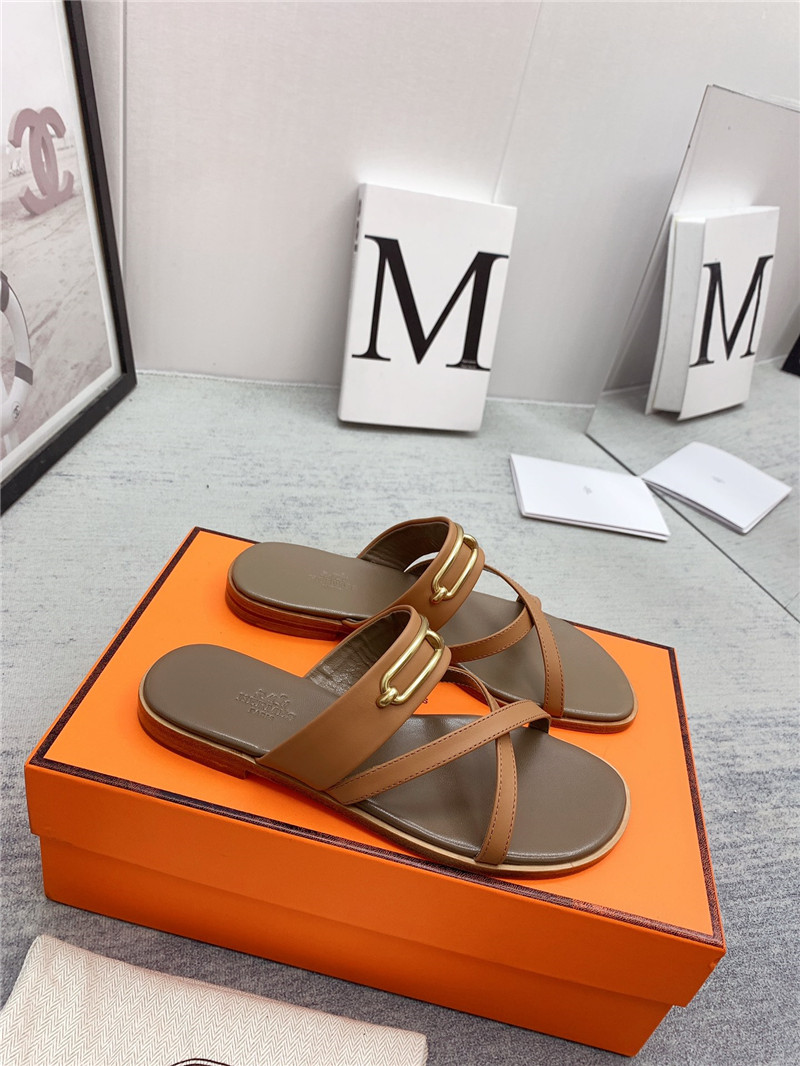 hermes flat slippers