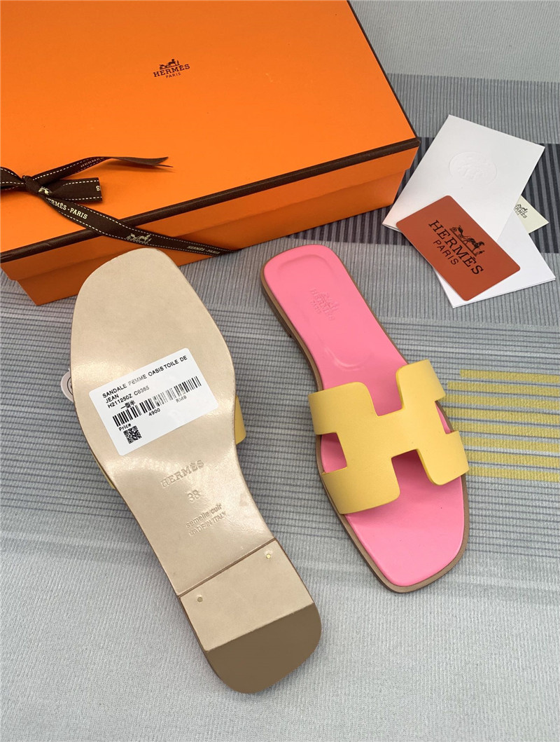hermes flat H slippers womens