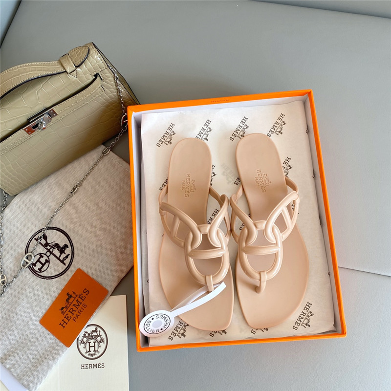 Hermès new pig nose chain flip flops