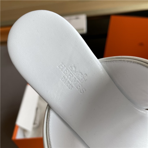 hermes H flat slippers