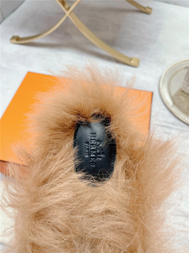 hermes classic wool slippers