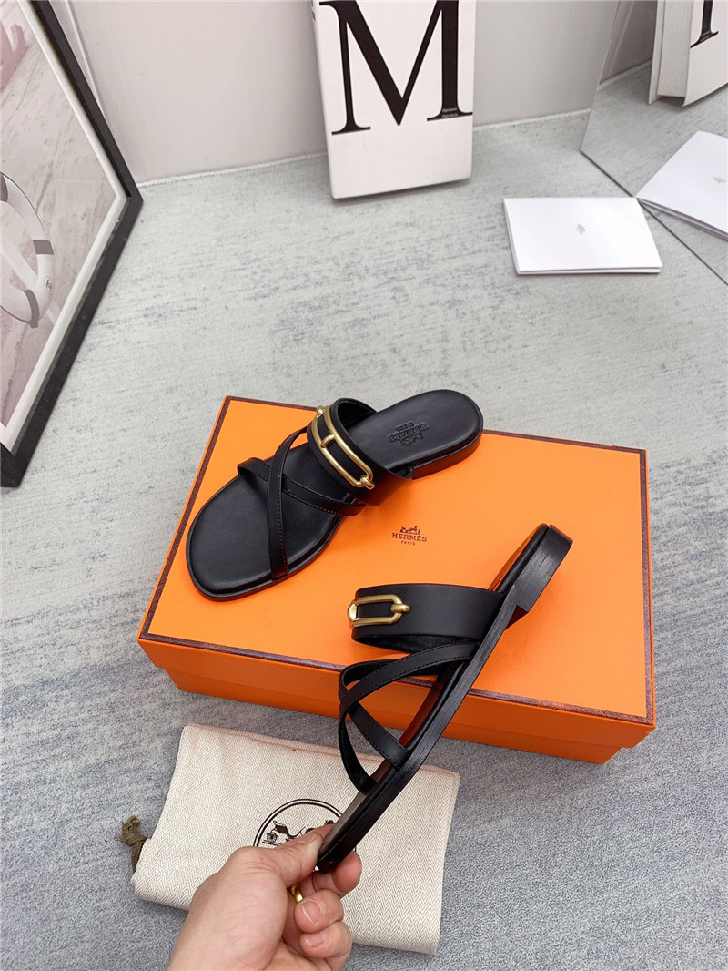hermes flat slippers