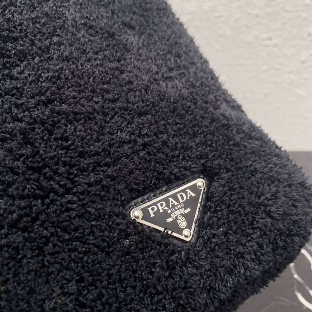 Prada Shearling Tote Shoulder Bag