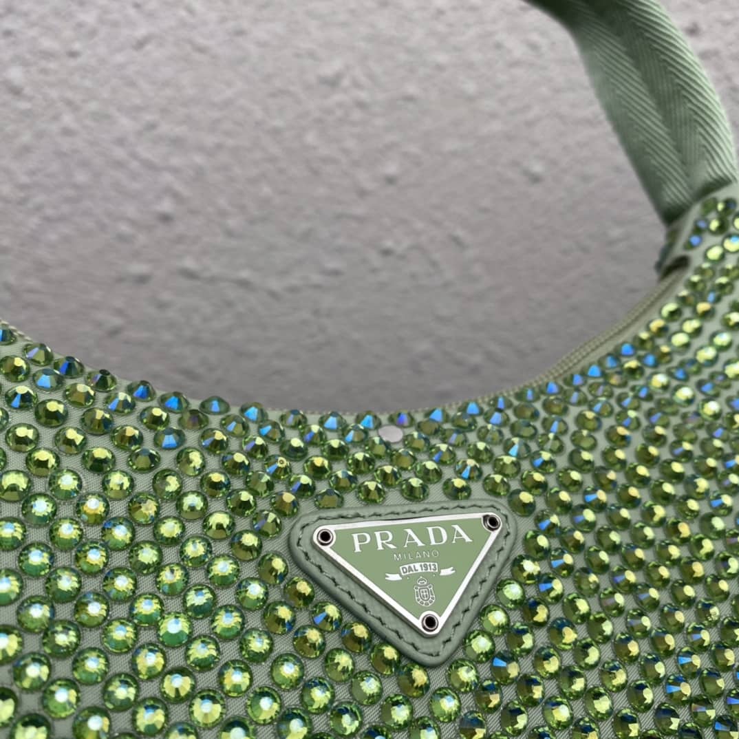 Prada Satin Re-Edition 2000 Crystal Mini Hobo