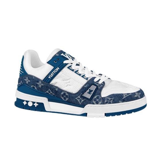 LOUIS VUITTON TRAINER MONOGRAM DENIM WHITE BLUE   LVS006